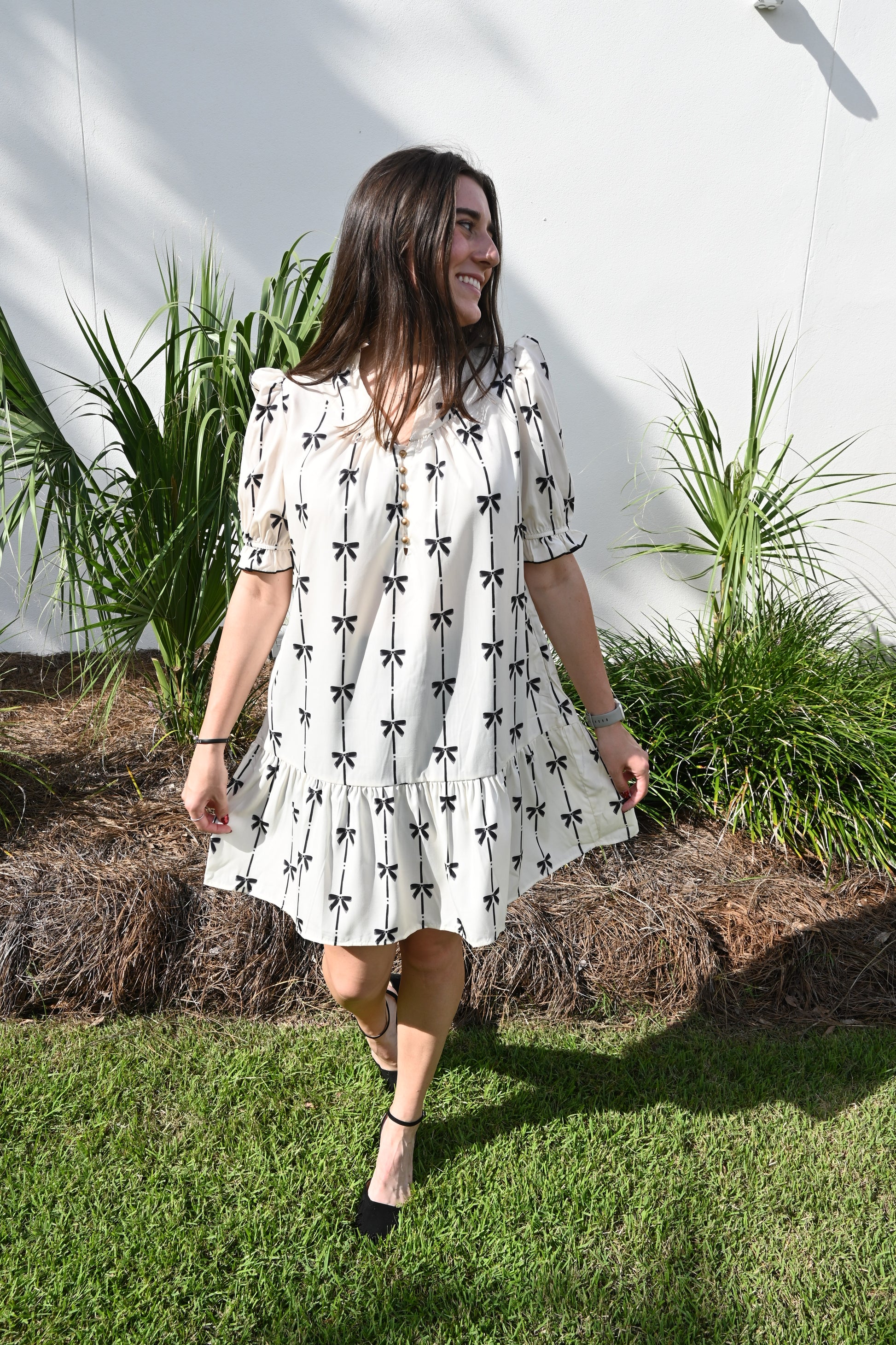 The Buttoned Bow Dress