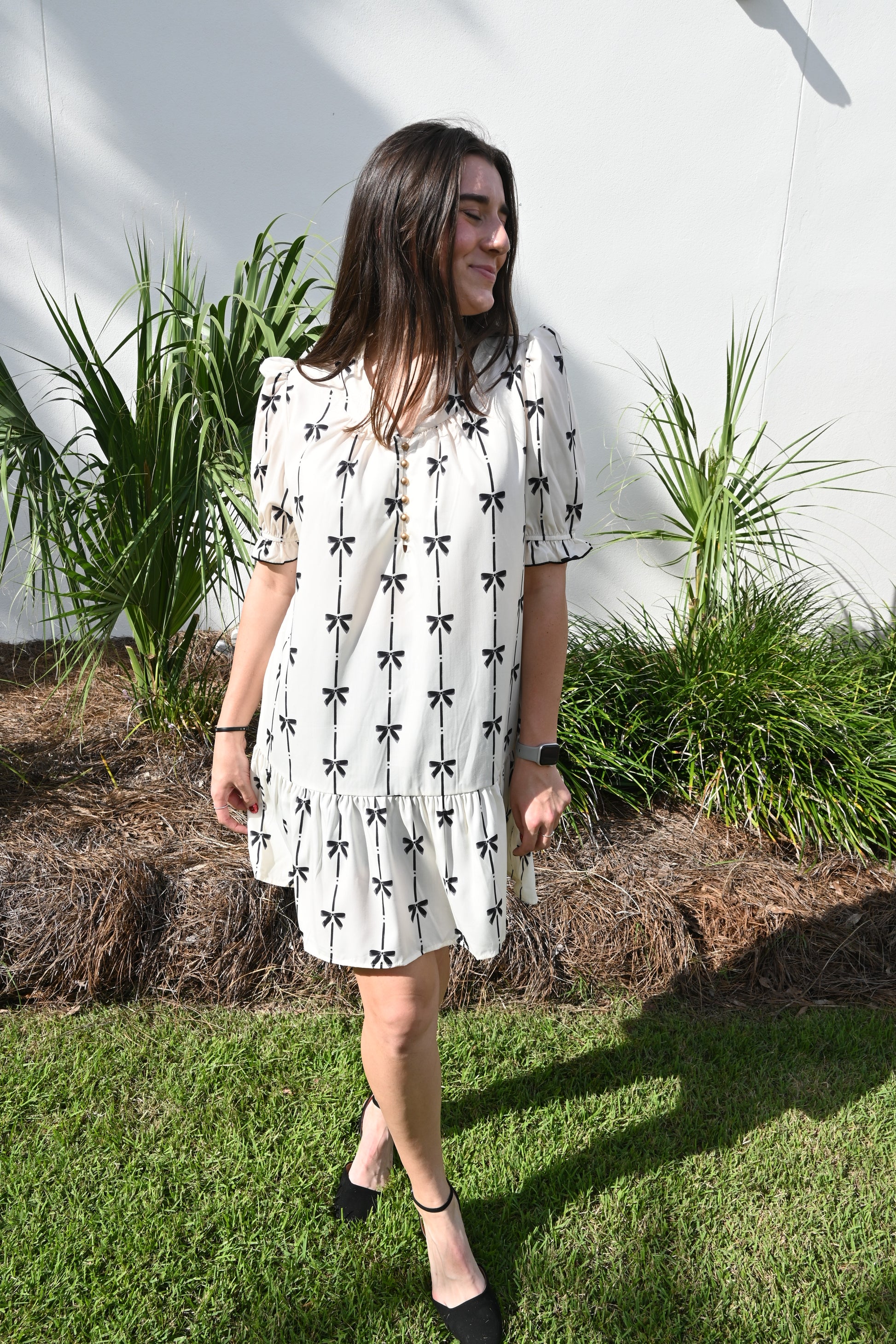 The Buttoned Bow Dress