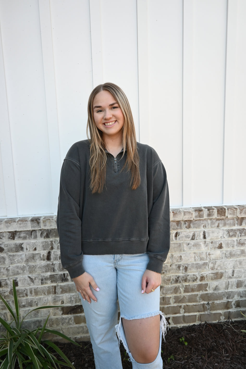 The Faded Charcoal Quarter Zip