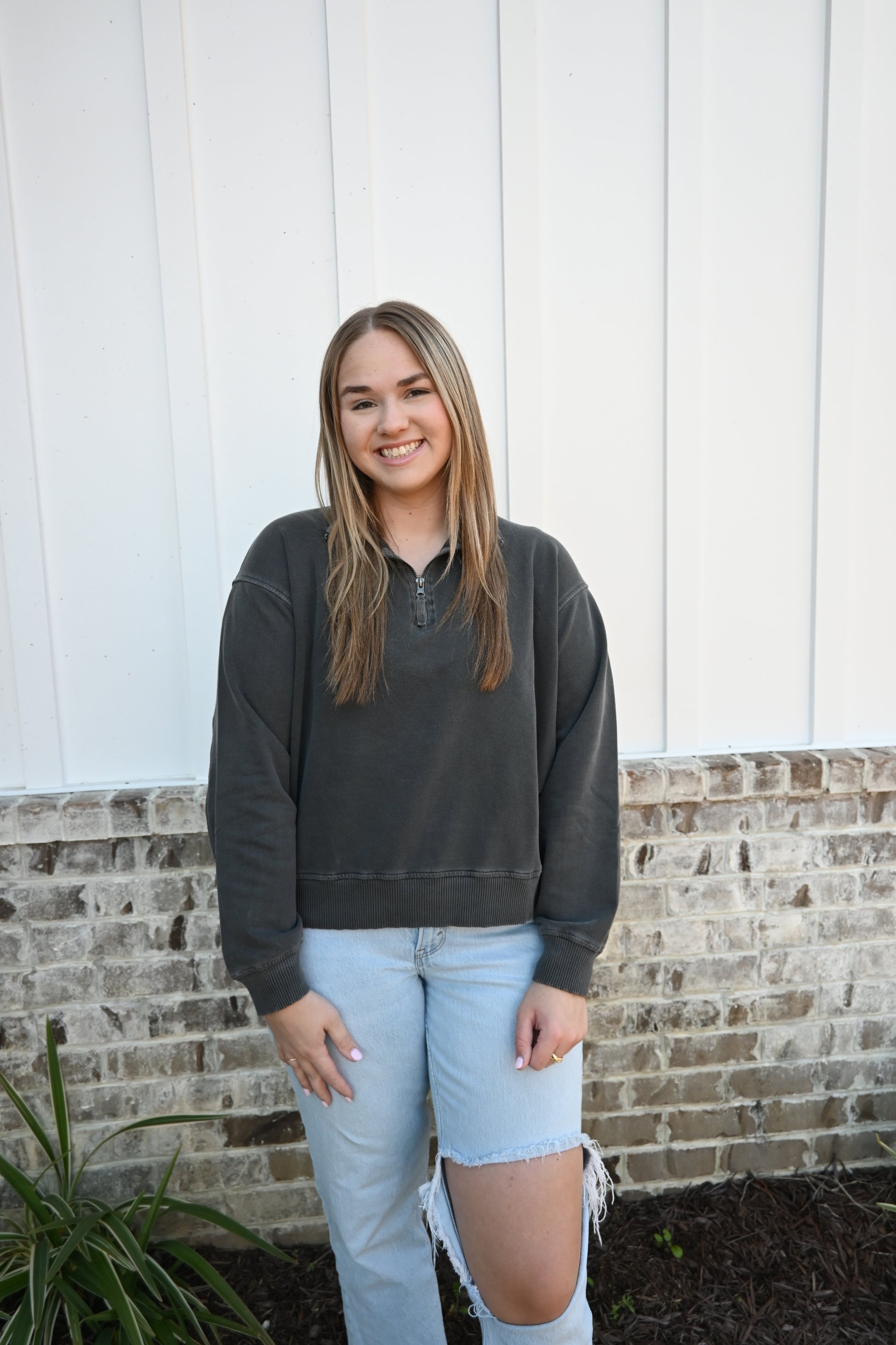 The Faded Charcoal Quarter Zip