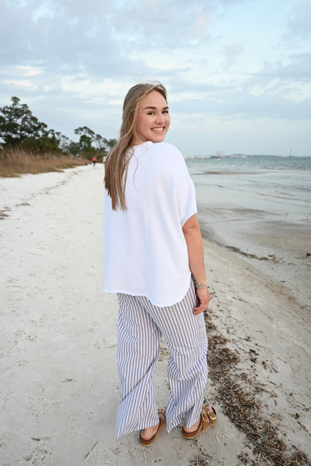 Grey Striped Lulu Mac Pants