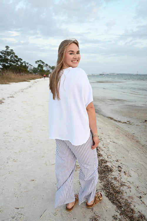 Grey Striped Lulu Mac Pants