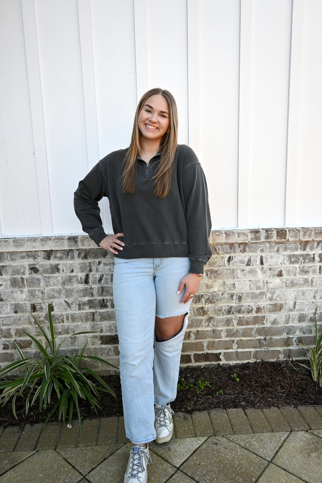 The Faded Charcoal Quarter Zip