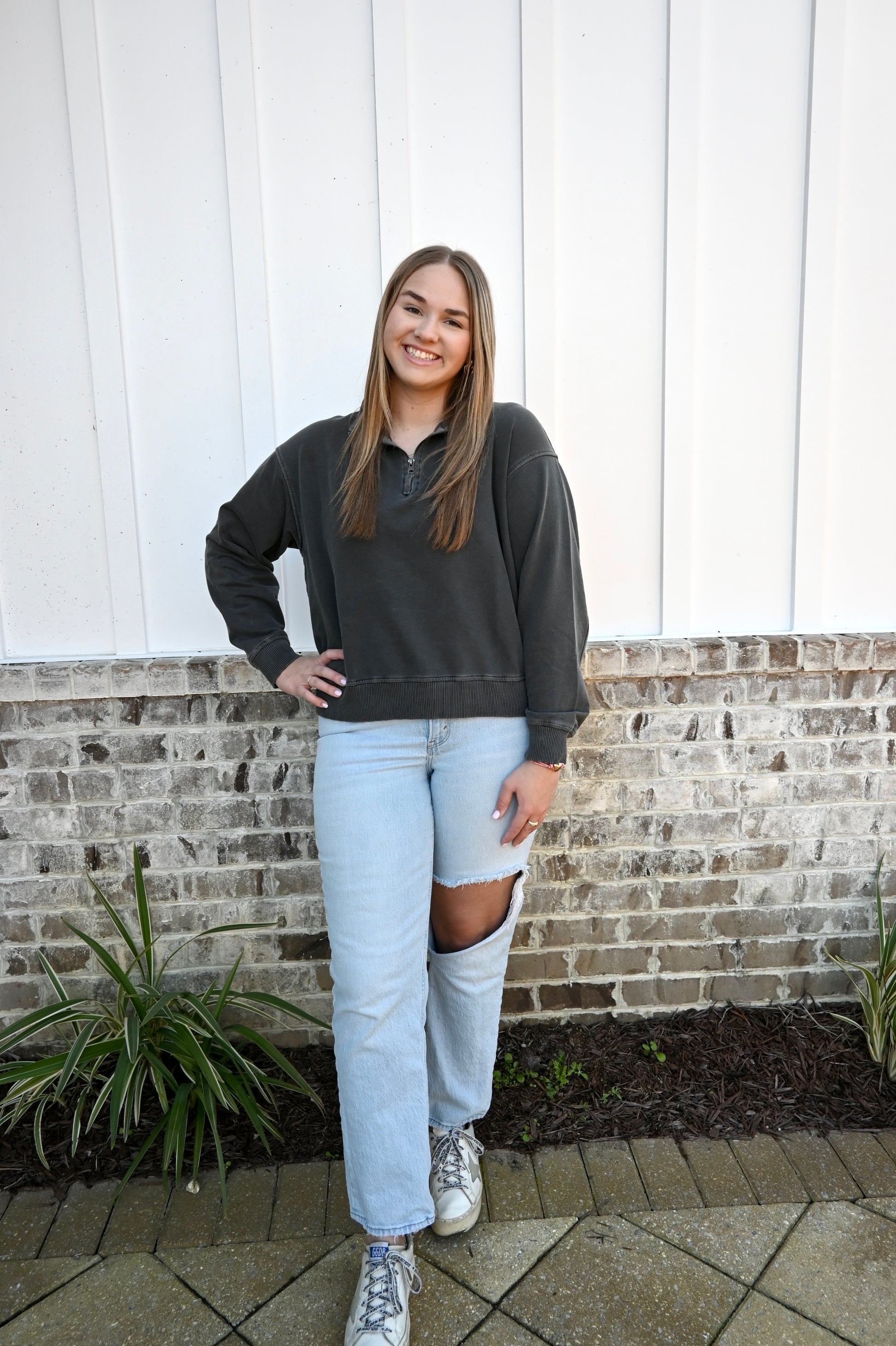 The Faded Charcoal Quarter Zip