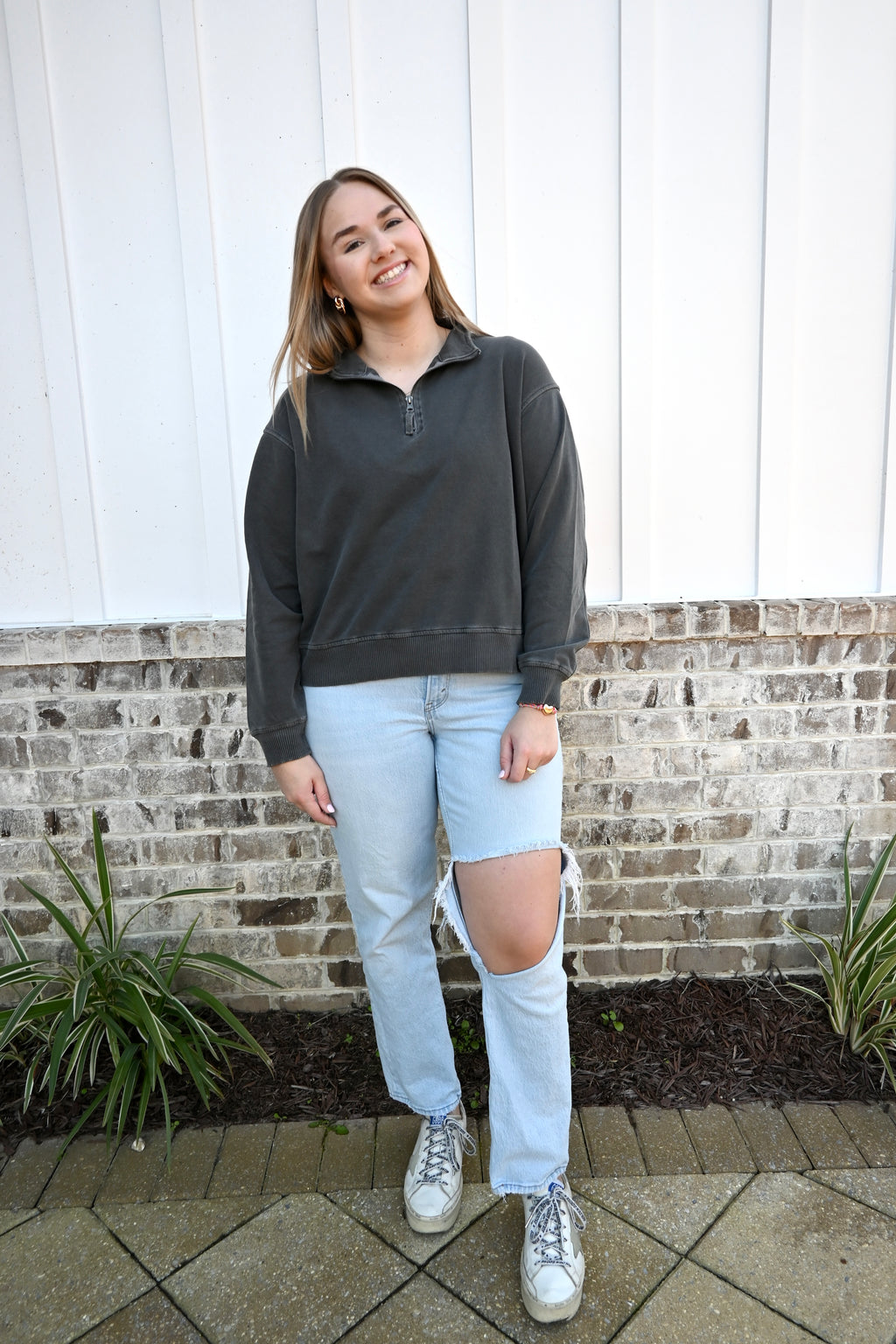 The Faded Charcoal Quarter Zip