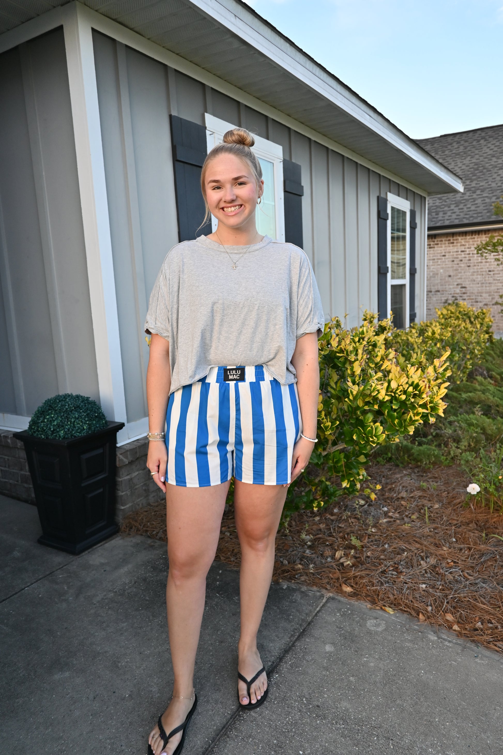 The Lulu Mac Royal Blue Striped Shorts