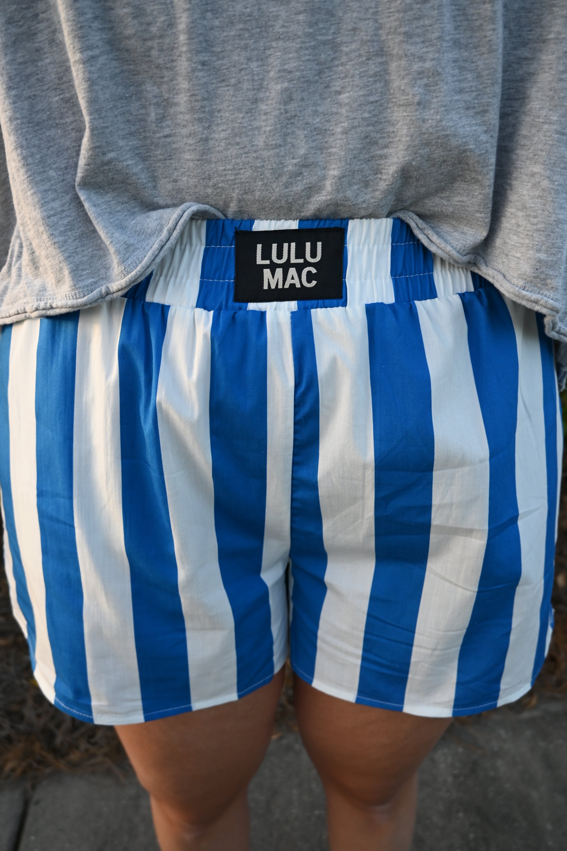 The Lulu Mac Royal Blue Striped Shorts
