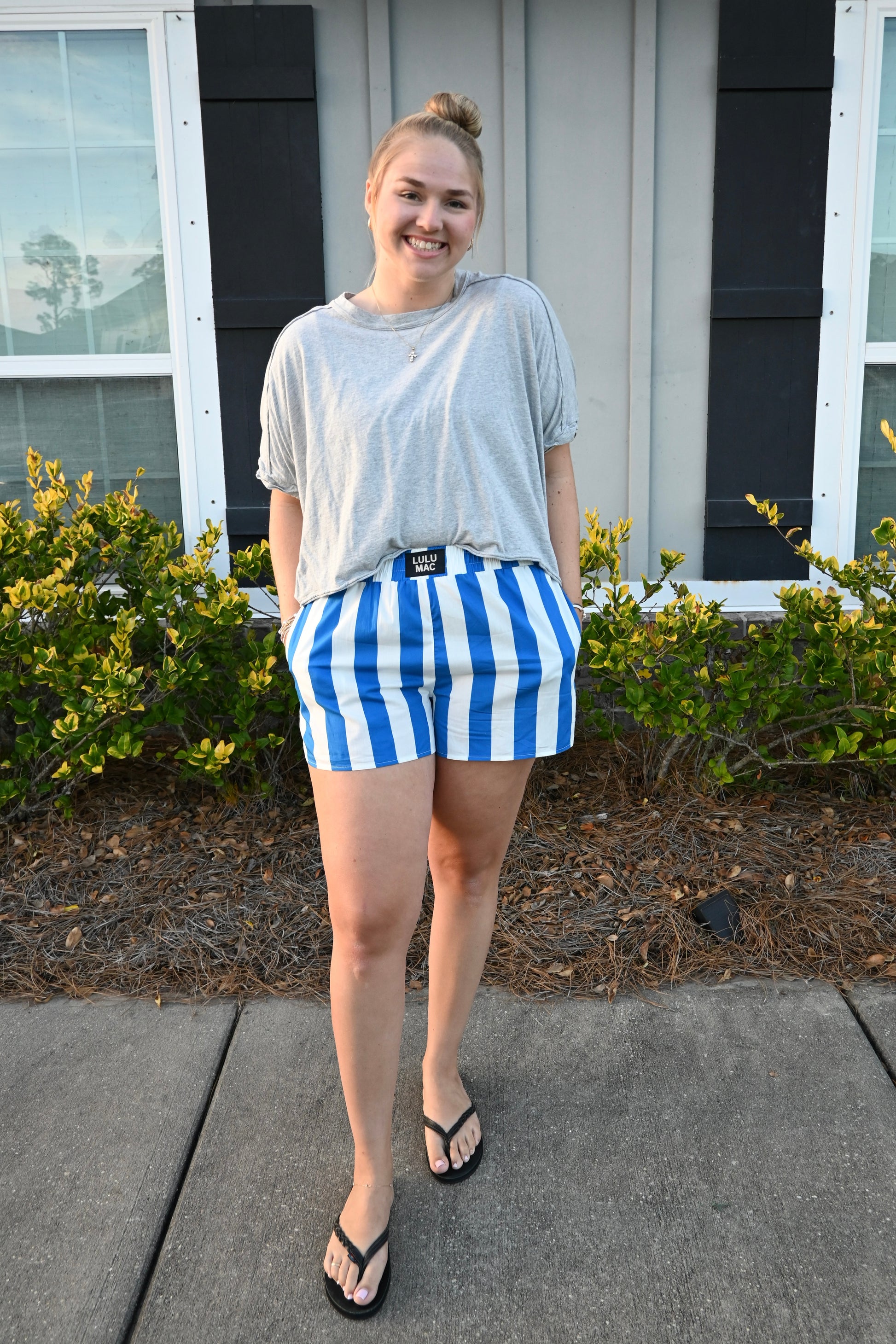 The Lulu Mac Royal Blue Striped Shorts