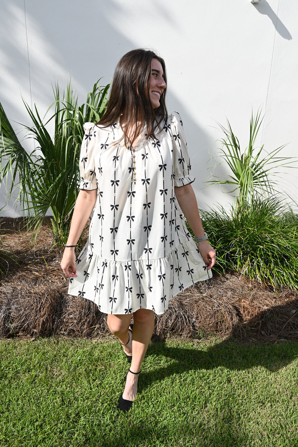 The Buttoned Bow Dress