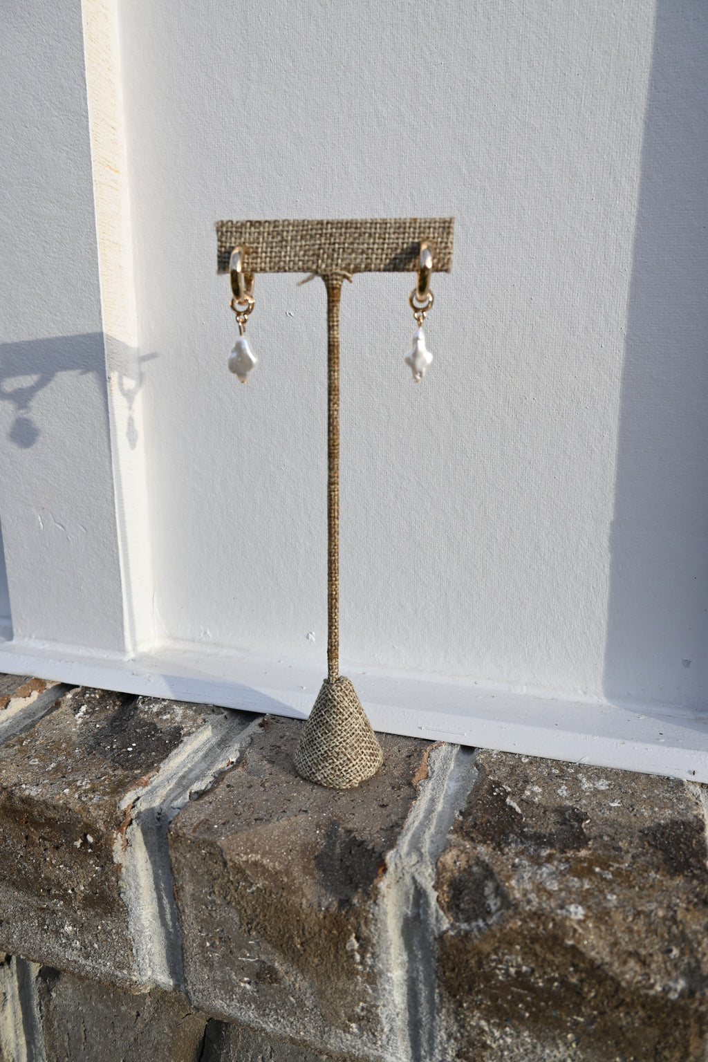 The Pearl Cross Earrings