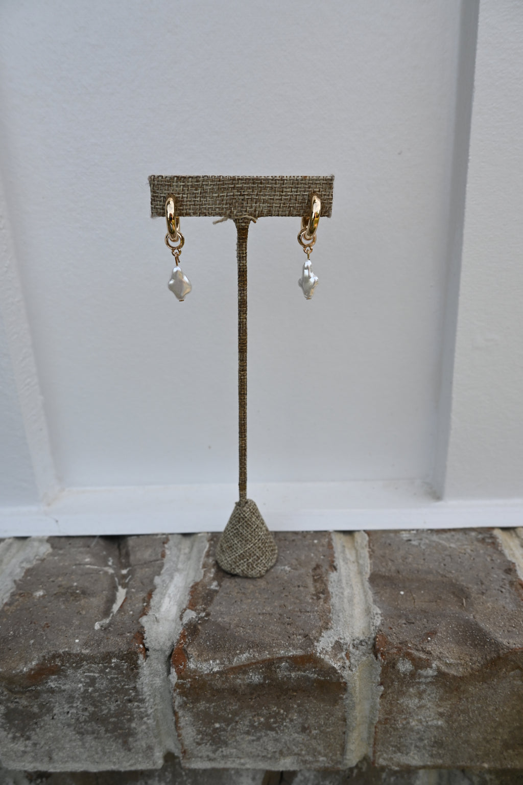The Pearl Cross Earrings